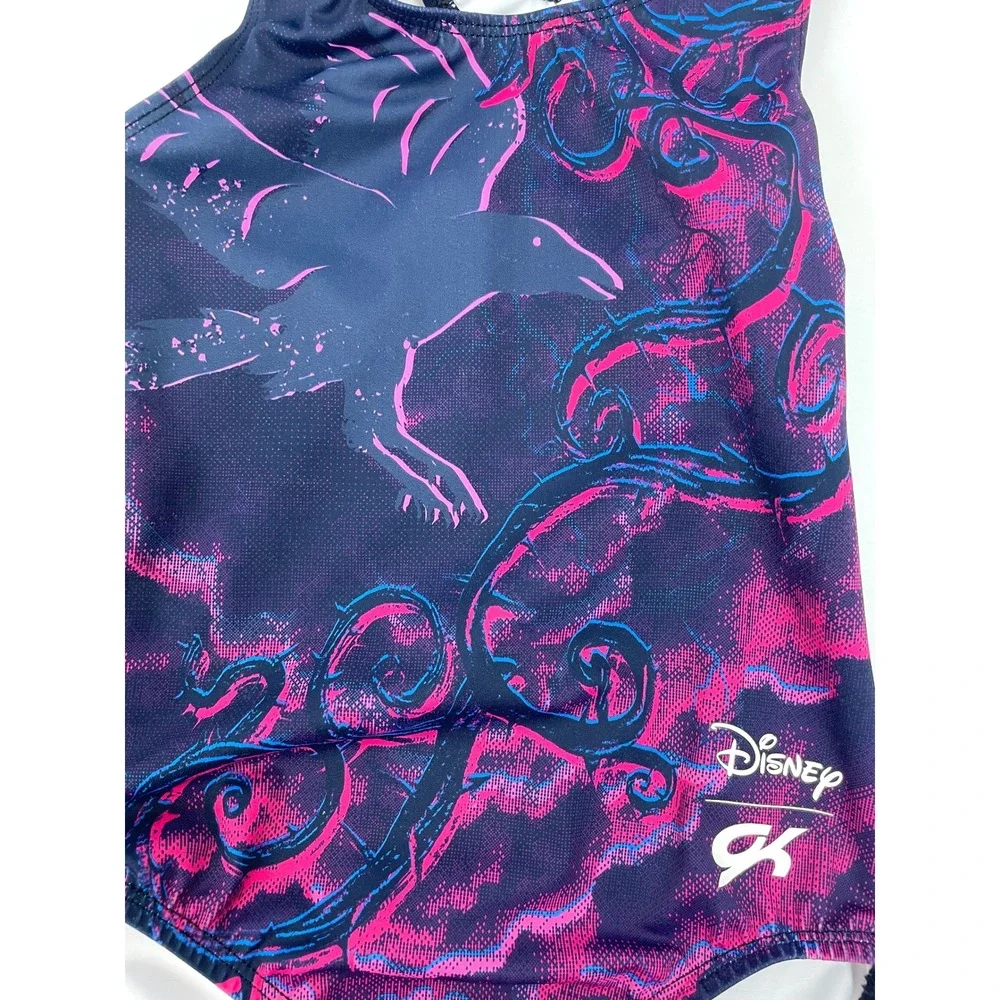 GK Leotard CM Child‎ Medium Disney Maleficent Villian Purple Gymnastics